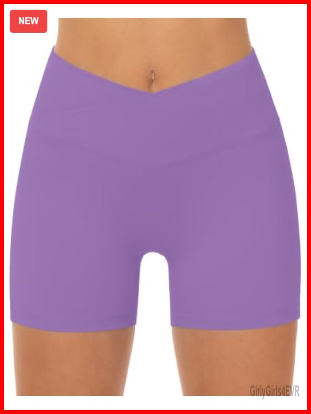Crossover Biker Shorts High Waist Tummy Control Yoga Gym Workout